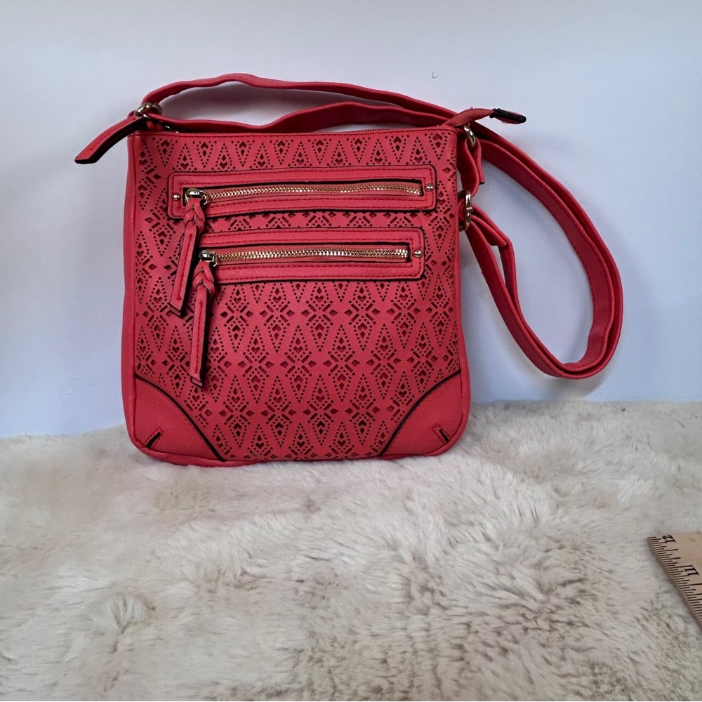 Apt. 9 Pink Quilted Crossbody Bag Deep Coral